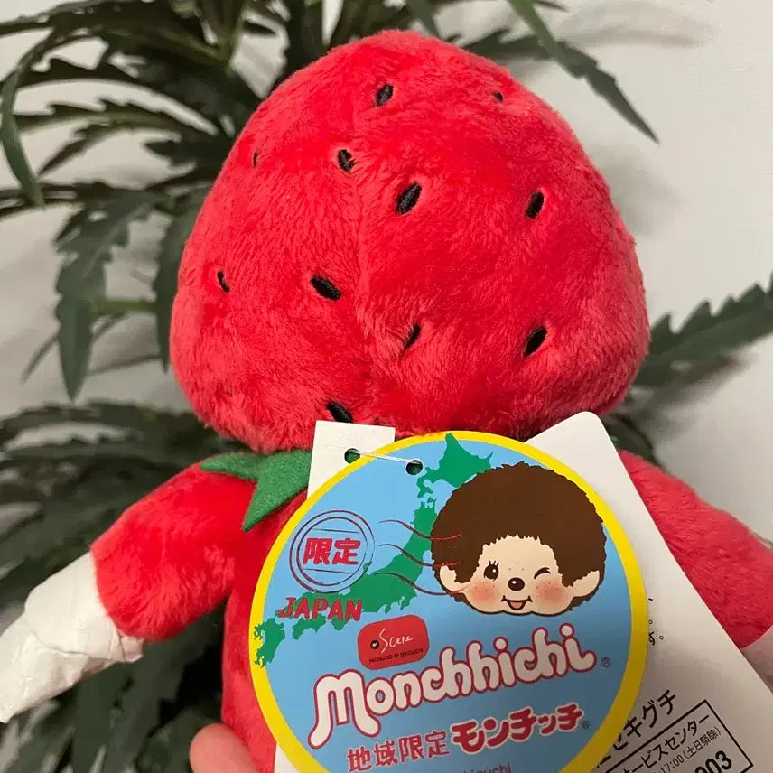 [BUNJANG] Monchhichi Strawberry Plush Toy / 딸기 몬치치 새상품