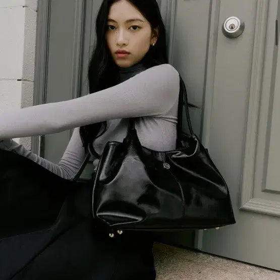 [BUNJANG] Donkey Cliff Leather Shoulder Bag Tote Black / 돈키 클리프 레더 숄더백 토트백 블랙