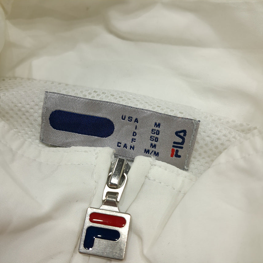 [BUNJANG] Fila CL600 90s Malaysia Mesh Lined White Windbreaker Jacket / CL600 M 휠라 90s 말레이시아판  메쉬 라이닝 화이트 바람막이 자