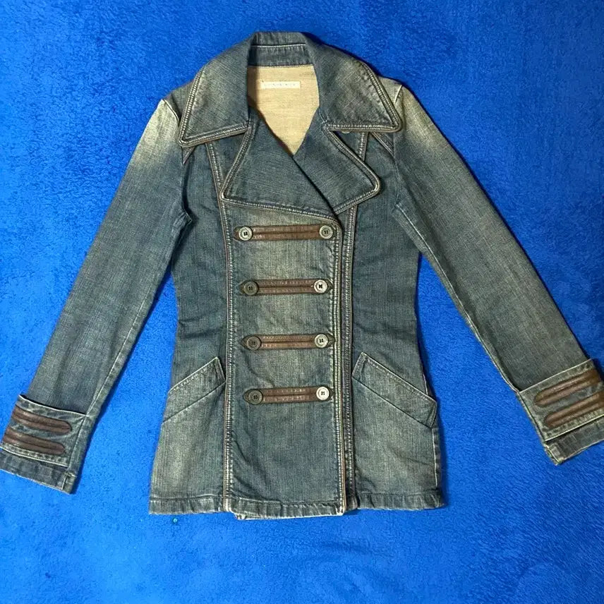 [BUNJANG] Vintage Napoleon Denim Half Coat Jacket / Vintage 빈티지 나폴레옹 데님 반코트 자켓 Y2K 00s 갸루
