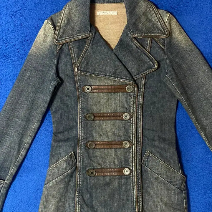 [BUNJANG] Vintage Napoleon Denim Half Coat Jacket / Vintage 빈티지 나폴레옹 데님 반코트 자켓 Y2K 00s 갸루