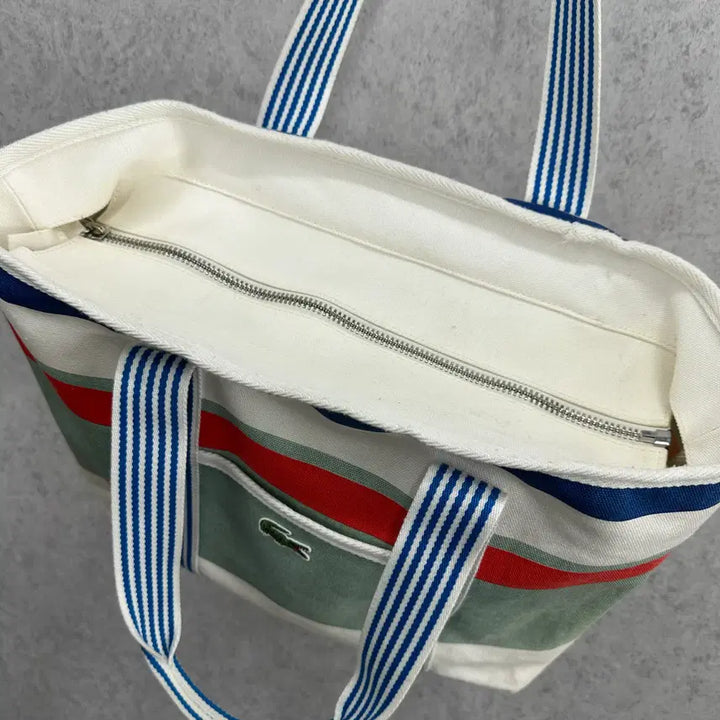 [BUNJANG] Lacoste Multi-Color Canvas Tote Bag / OS 라코스테 멀티컬러 여자 캔버스 토트백