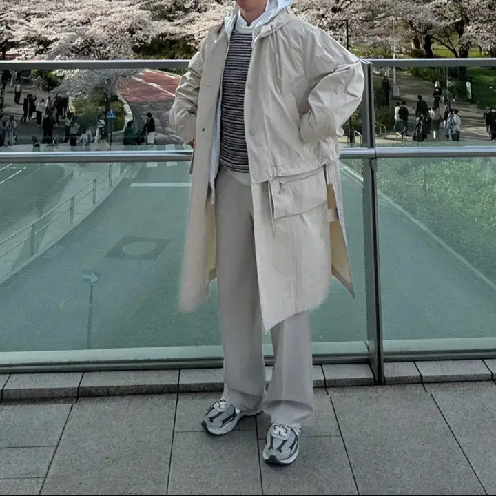 [BUNJANG] Solid Homme Long Hooded Jumper / 솔리드옴므 롱 점퍼