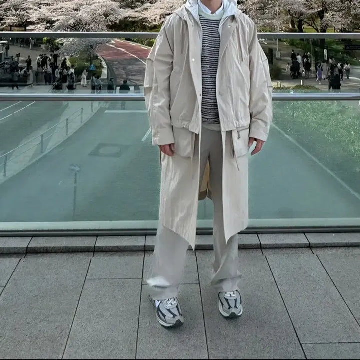 [BUNJANG] Solid Homme Long Hooded Jumper / 솔리드옴므 롱 점퍼