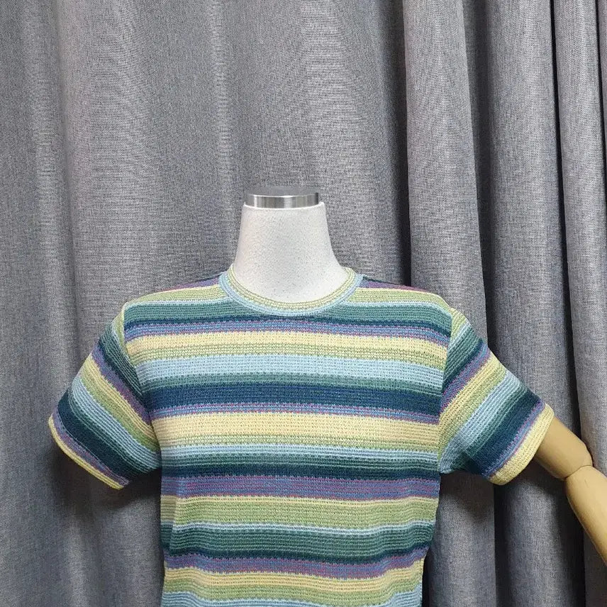 [BUNJANG] Kitsch Striped Knit Top / 키치 스트라이프 짜임티