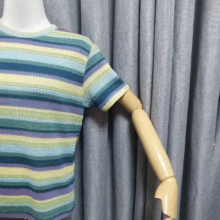 [BUNJANG] Kitsch Striped Knit Top / 키치 스트라이프 짜임티