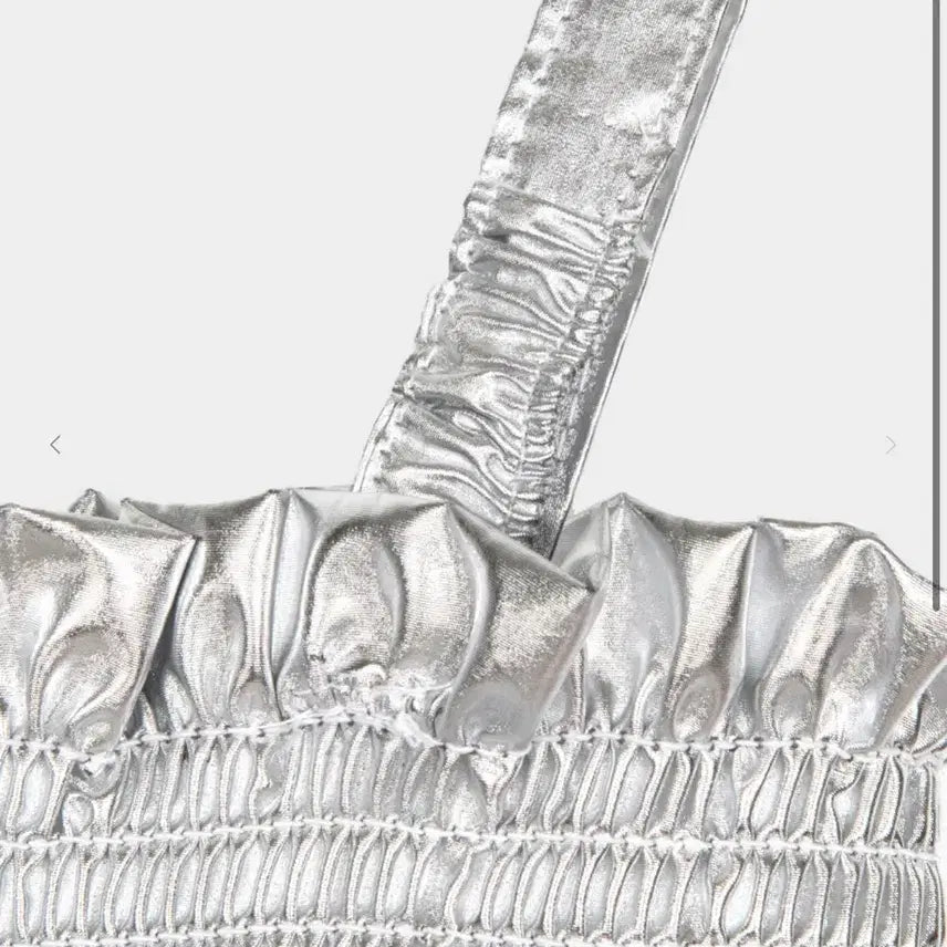 [BUNJANG] Burmula Silver Smoking Flared Top / 새상품) Burmula 버뮬라 실버 스모킹 플레어드 탑 S