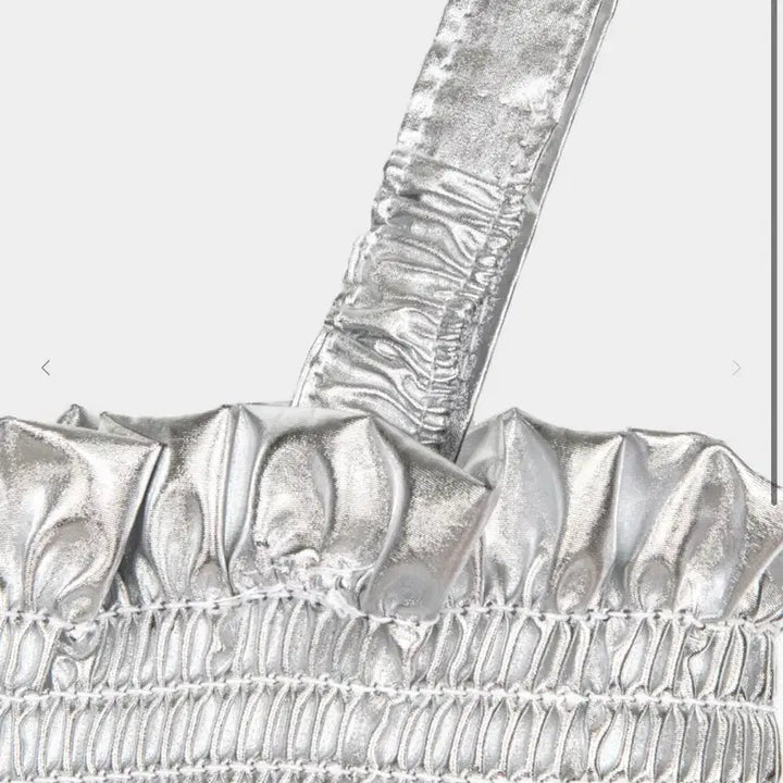 [BUNJANG] Burmula Silver Smoking Flared Top / 새상품) Burmula 버뮬라 실버 스모킹 플레어드 탑 S