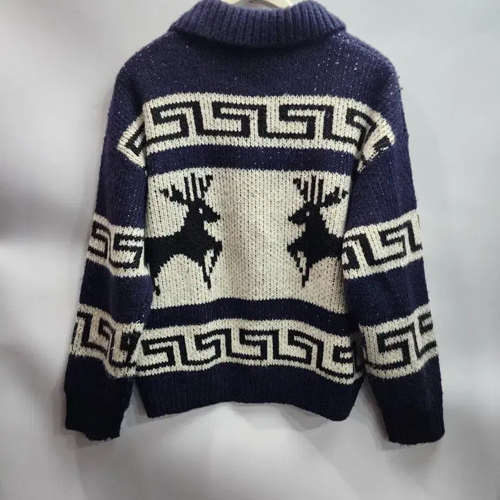 [BUNJANG] BASEMOMENT Deer Pattern Zip-Up Knit Sweater / 베이스모먼트 사슴 패턴 집업 니트 (M) 4.5