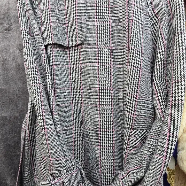 [BUNJANG] CHEE U Check Long Trench Coat / 체크 롱 트렌치 코트