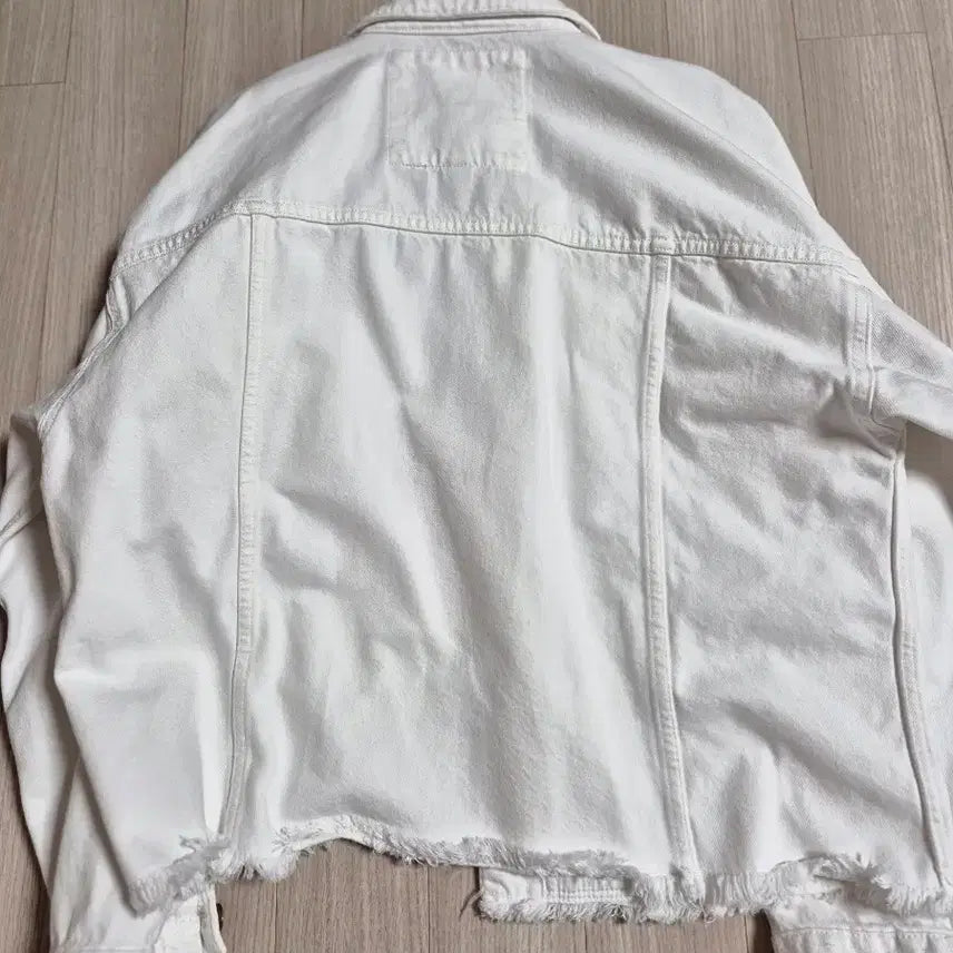 [BUNJANG] Michael Kors MK Logo White Denim Jacket / 마이클코어스 화이트 데님 자켓 MK 로고L