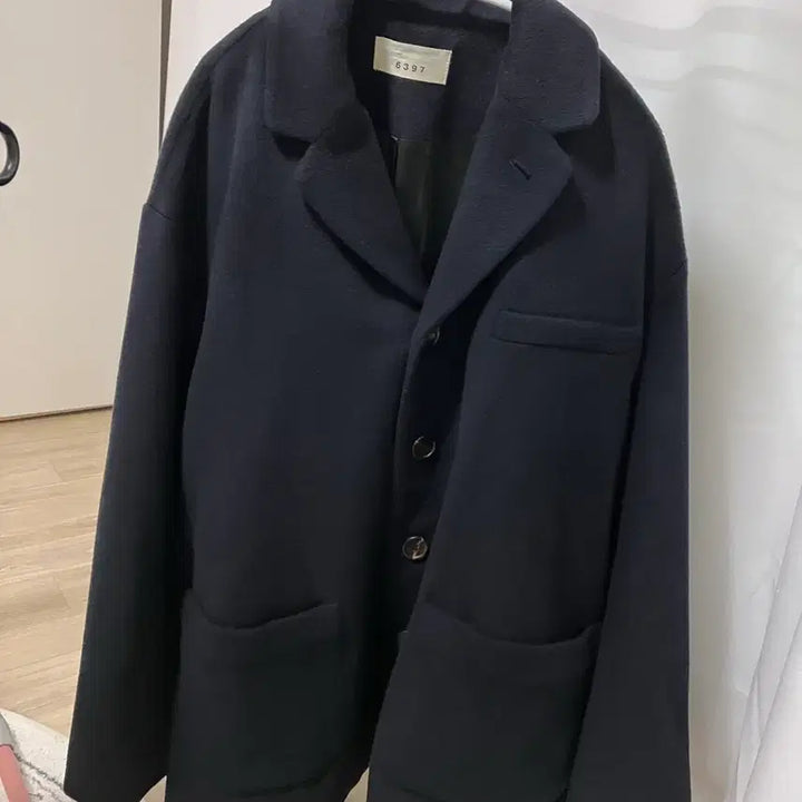 [BUNJANG] 6397 Navy Wool Cashmere Lapel Jacket / 6397 네이비 울 캐시 라펠 재킷