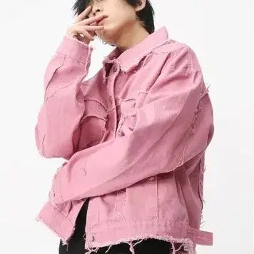 [BUNJANG] Street Denim Jacket (Indie Pink) / 스트릿 데님 청자켓 (인디핑크) 95-105사이즈