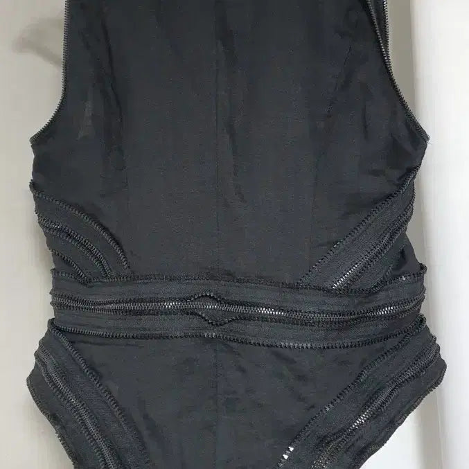 [BUNJANG] Corset Vest with Zipper Detail / 지퍼디테일 코르셋 베스트