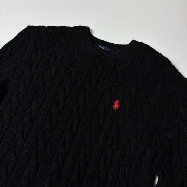 [BUNJANG] Polo Ralph Lauren QR Cable Knit Sweater / 폴로 랄프로렌 큐알 신형 꽈배기 코튼 니트 PN8069