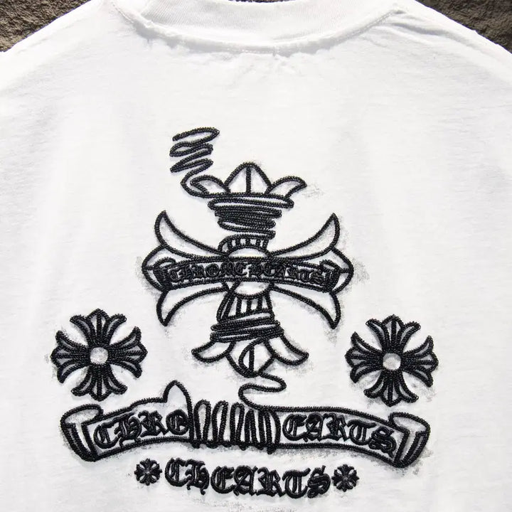 [BUNJANG] Chrome Hearts Big Logo Embroidered Hoodie - White / 111111111