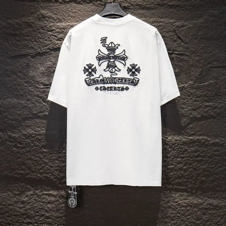 [BUNJANG] Chrome Hearts Big Logo Embroidered Hoodie - White / 111111111