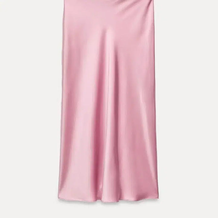 [BUNJANG] ZARA Pink Satin Long Skirt / 자라 핑크 새틴 롱스커트