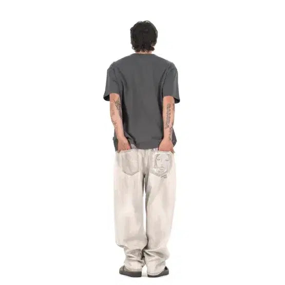 [BUNJANG] Weeekenders Face Denim Pants (S.Grey) / 위캔더스 바지 FACE DENIM PANTS (S.GREY)