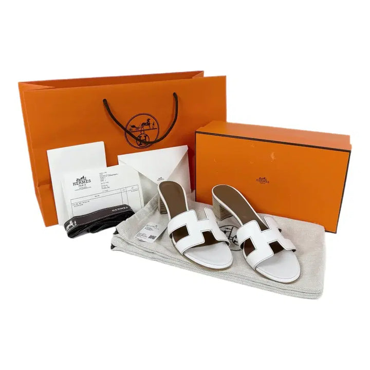 [BUNJANG] Hermès Oasis Sandals White (38) / [정품] 에르메스 오아시스 샌들 화이트 (38)