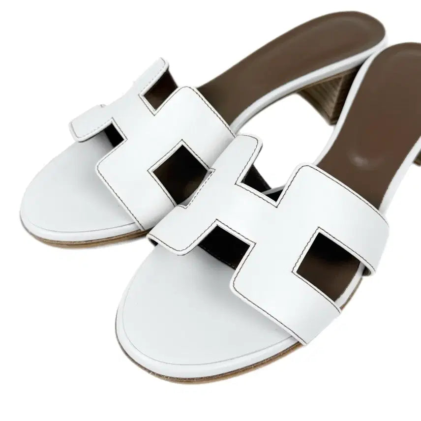 [BUNJANG] Hermès Oasis Sandals White (38) / [정품] 에르메스 오아시스 샌들 화이트 (38)