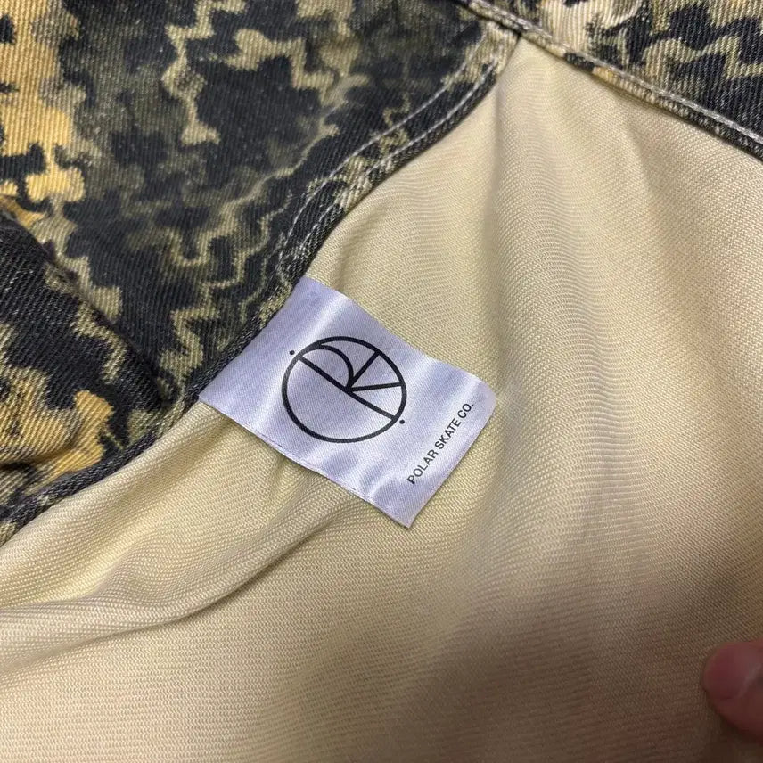 [BUNJANG] Polar Skate Yellow Pattern Denim Jacket / POLAR SKATE 폴라스케이트 열로우 패턴 데님 자켓