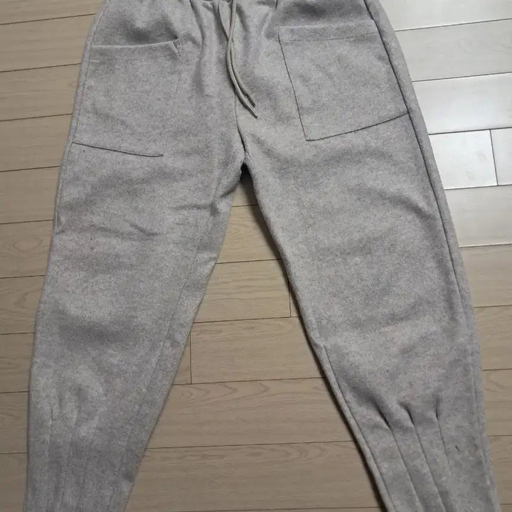 [BUNJANG] Gray Wool Blend Banding Pants / 회색 밴딩 울 팬츠