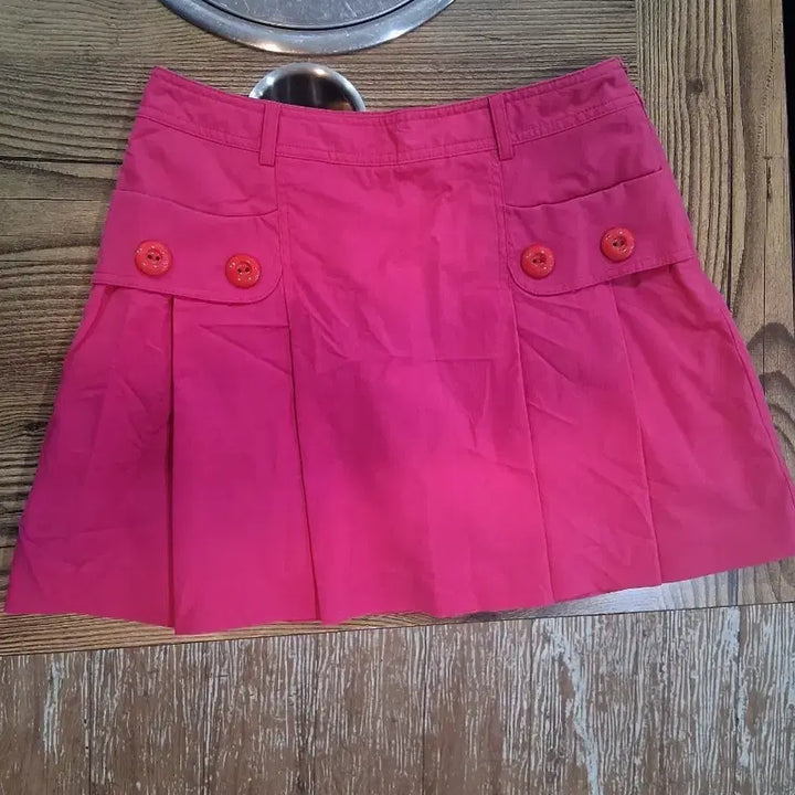 [BUNJANG] Hot Pink Pleated Mini Skirt / 핫핑크 플리츠 미니스커트