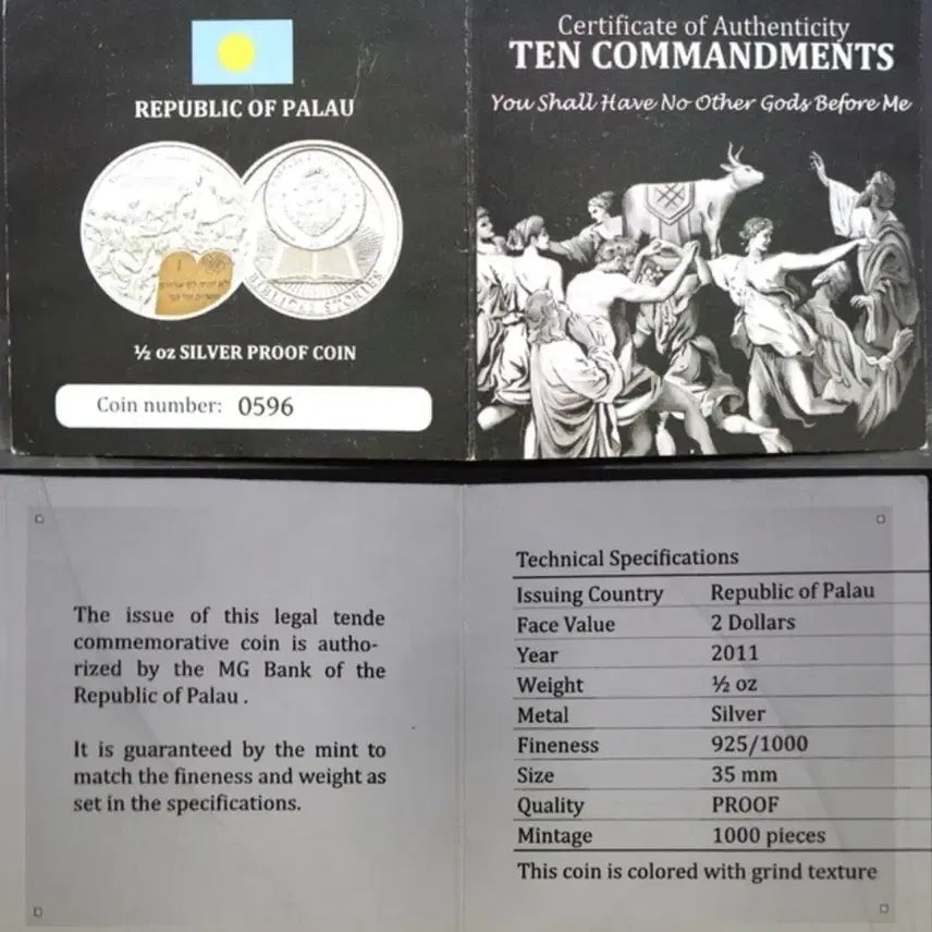 [BUNJANG] Palau 2011 Ten Commandments Silver Coin / 귀한 2011년 팔라우 십계명 은화
