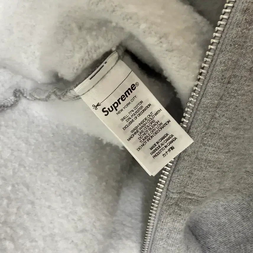 [BUNJANG] Supreme S Logo Hooded Zip-Up Grey / 슈프림s로고 후드집업 그레이