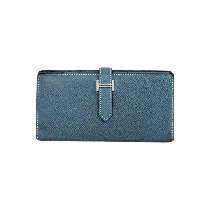[BUNJANG] Hermès Béarn Long Wallet - Blue Leather / [정품] 에르메스 베안 장지갑 씨엘 블루
