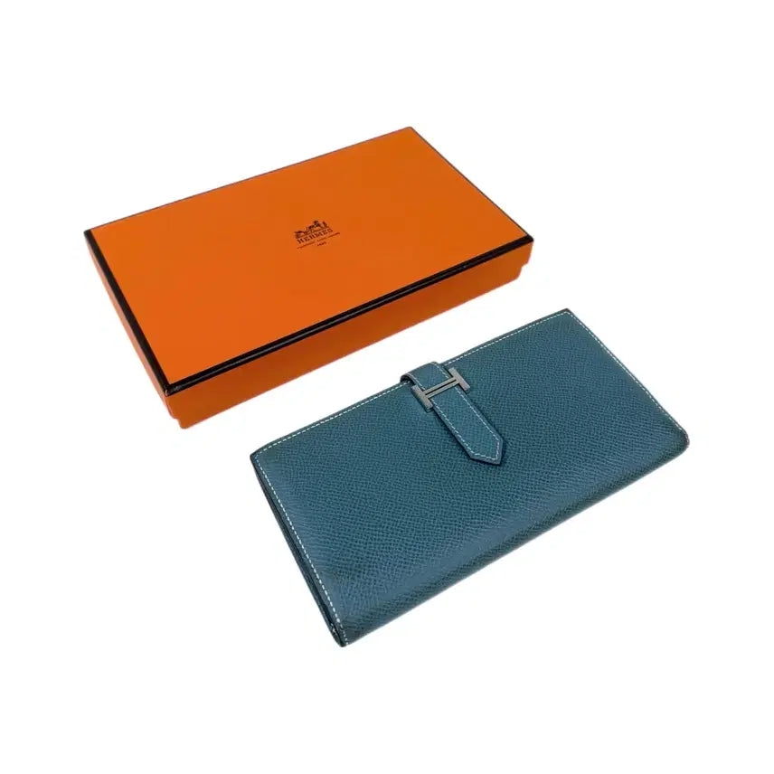 [BUNJANG] Hermès Béarn Long Wallet - Blue Leather / [정품] 에르메스 베안 장지갑 씨엘 블루