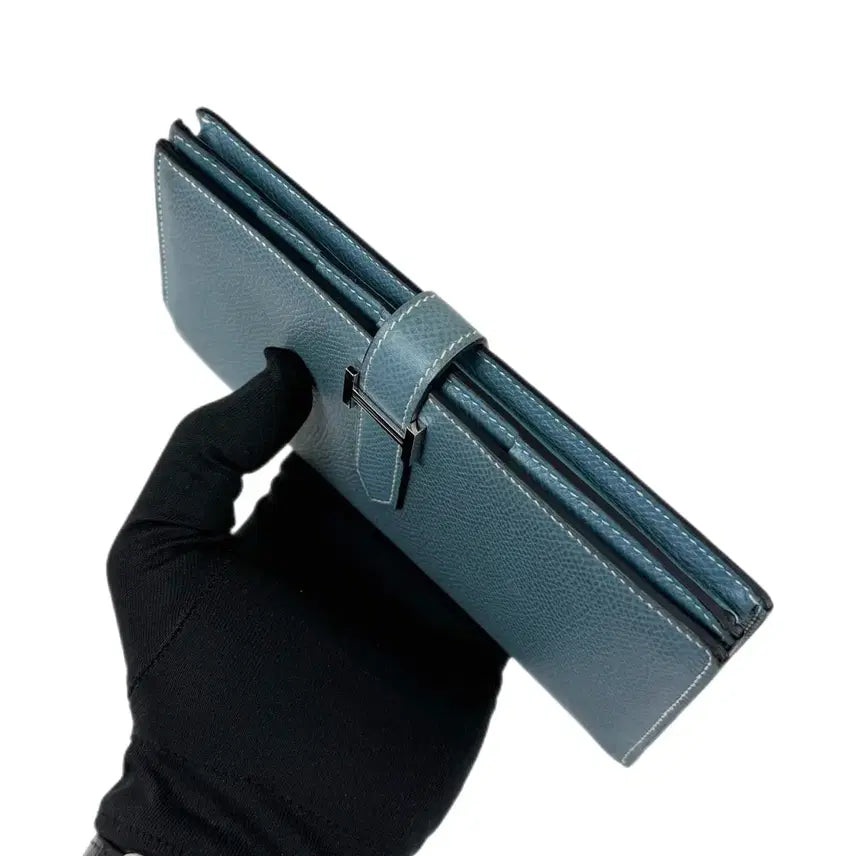 [BUNJANG] Hermès Béarn Long Wallet - Blue Leather / [정품] 에르메스 베안 장지갑 씨엘 블루