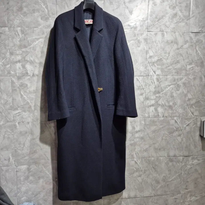 [BUNJANG] Anne Klein Navy Long Coat / 앤클라인 네이비 롱 코트