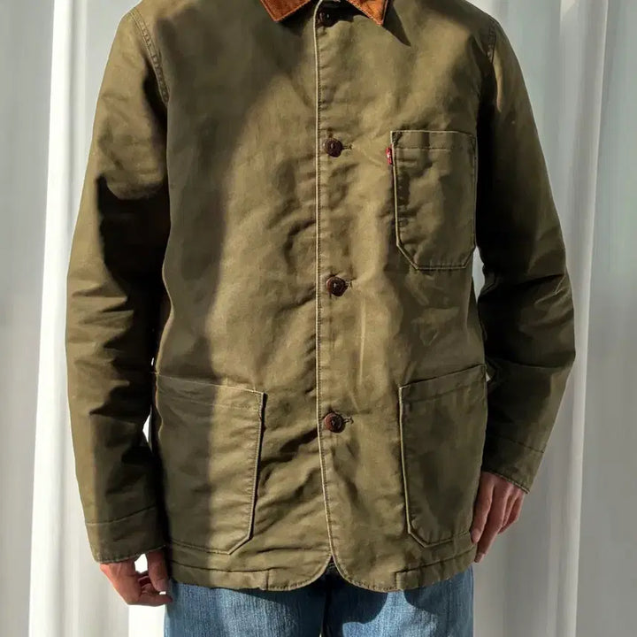 [BUNJANG] Levi's Waxed Olive Engineer Work Jacket / [L]리바이스 Levi's 왁스 올리브 엔지니어 워크 자켓