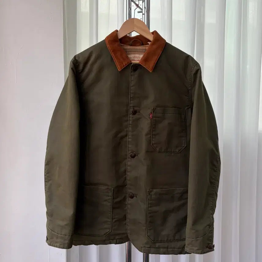 [BUNJANG] Levi's Waxed Olive Engineer Work Jacket / [L]리바이스 Levi's 왁스 올리브 엔지니어 워크 자켓