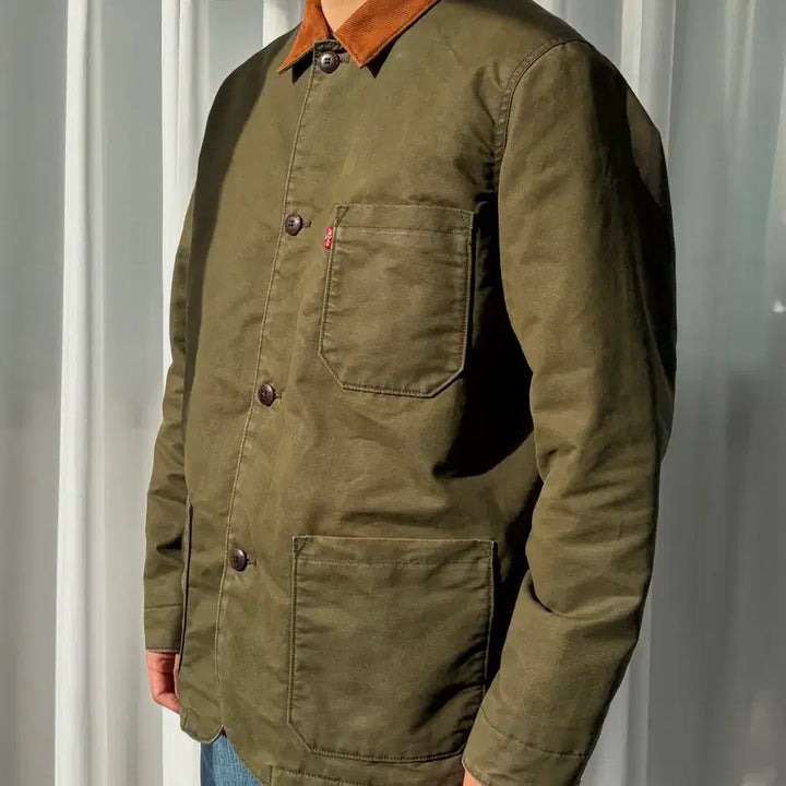 [BUNJANG] Levi's Waxed Olive Engineer Work Jacket / [L]리바이스 Levi's 왁스 올리브 엔지니어 워크 자켓