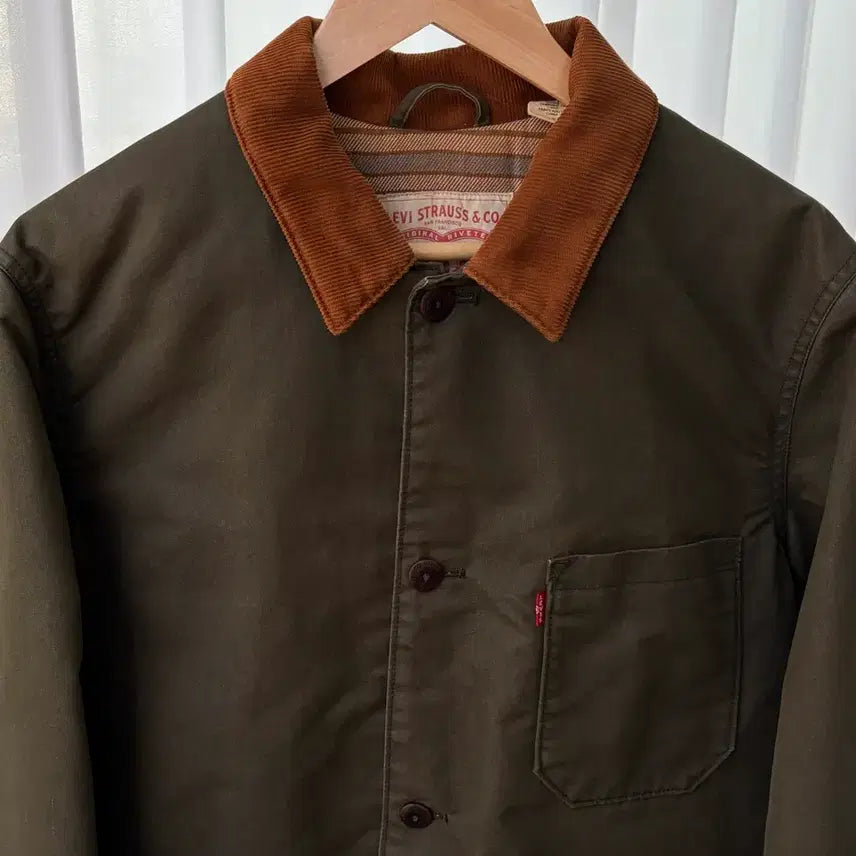 [BUNJANG] Levi's Waxed Olive Engineer Work Jacket / [L]리바이스 Levi's 왁스 올리브 엔지니어 워크 자켓