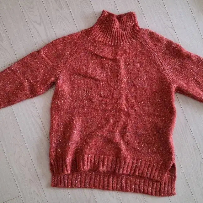 [BUNJANG] Orange Turtleneck Knit Sweater / 오렌지색 터틀넥 니트 스웨터