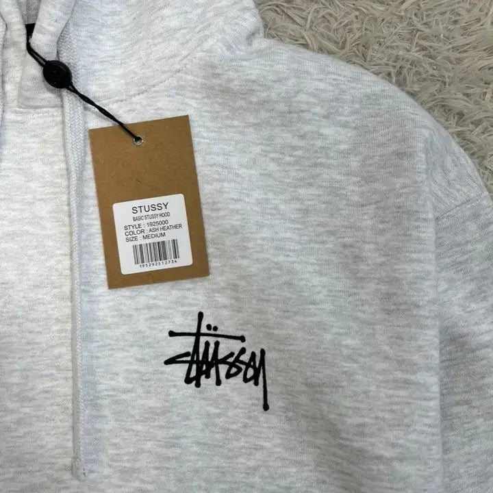 [BUNJANG] Stussy Ash Heather Hoodie / 새제품/스투시 애쉬헤더 후드 티셔츠/#3275
