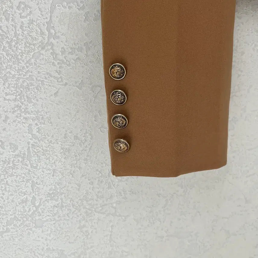 [BUNJANG] Brown Gold Button Jacket / (새상품)브라운 금장 단추 자켓