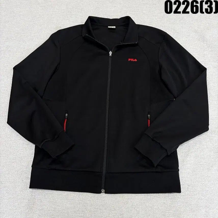 [BUNJANG] Fila Black Zip-Up Training Jacket / L 휠라 FILA 블랙 집업 트레이닝 자켓 0226(3)