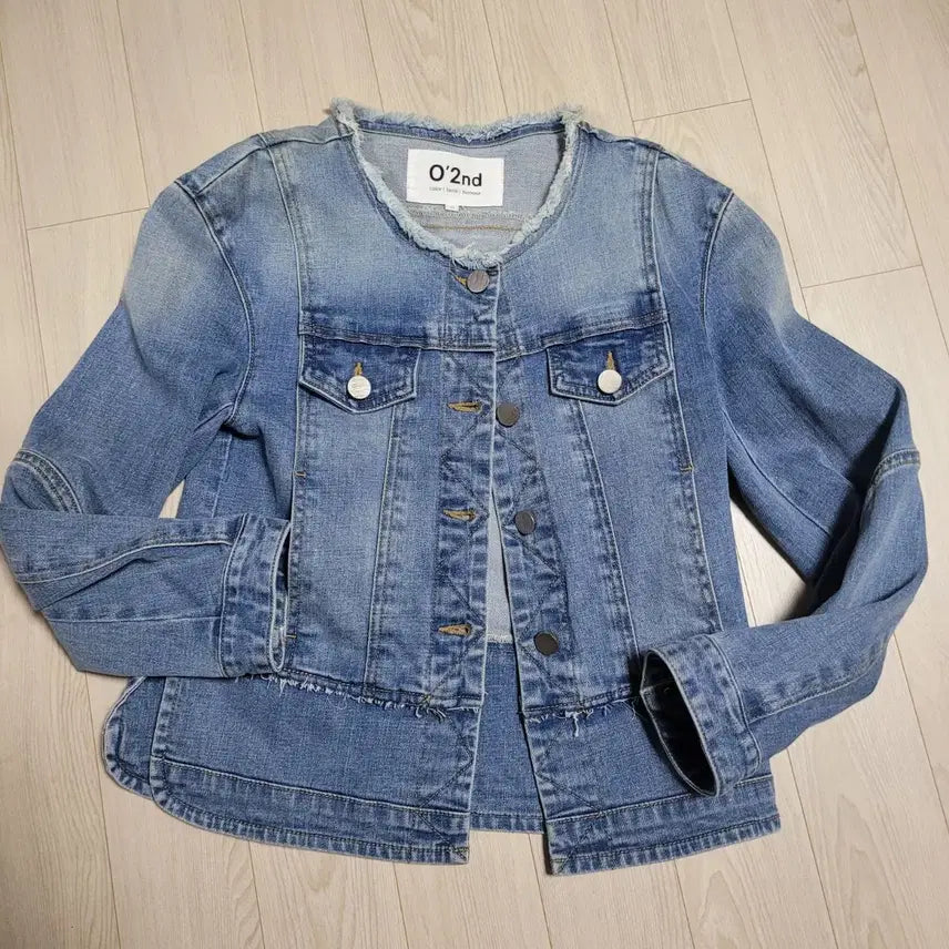 [BUNJANG] O'zsecOn Lovely Denim Jacket / 오즈세컨 러블리 청 데님 자켓 노카라