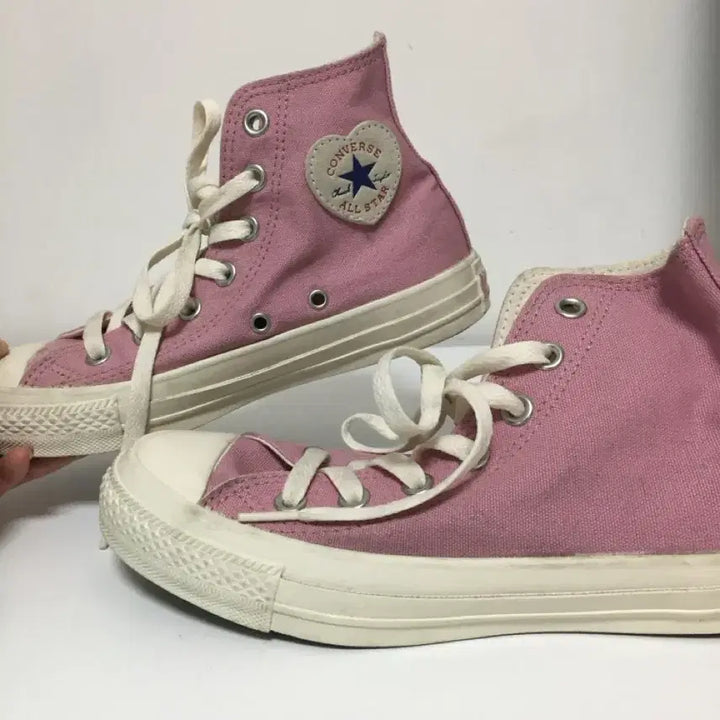 [BUNJANG] Converse Chuck Taylor All Star Heart Patch High Top Orchid Sneakers / 컨버스 척 테일러 올스타 하트패치 하이 오키드