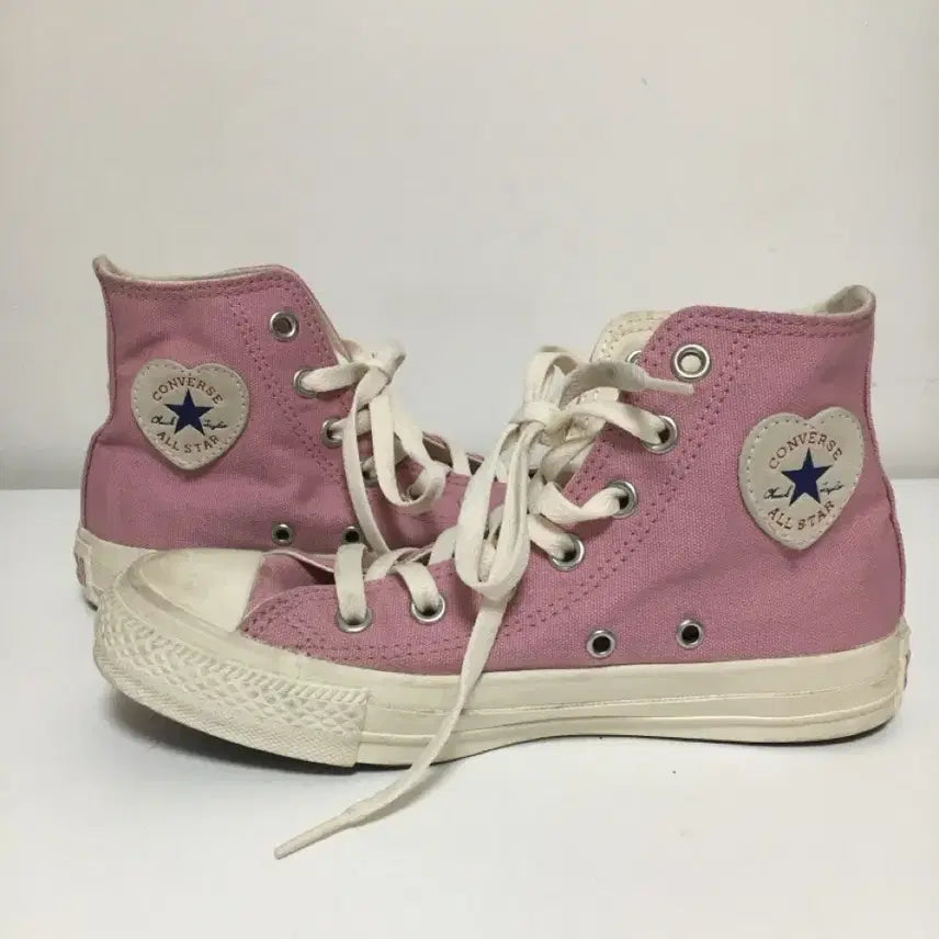 [BUNJANG] Converse Chuck Taylor All Star Heart Patch High Top Orchid Sneakers / 컨버스 척 테일러 올스타 하트패치 하이 오키드