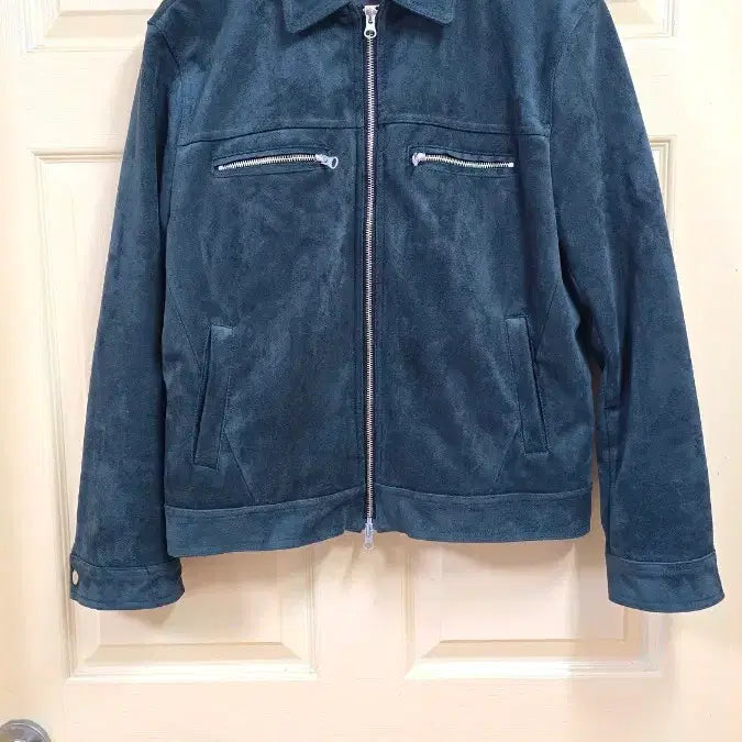 [BUNJANG] Biker Suede Jacket (Green) - Size 100 / 바이커 스웨이드 자켓 (그린) 100사이즈