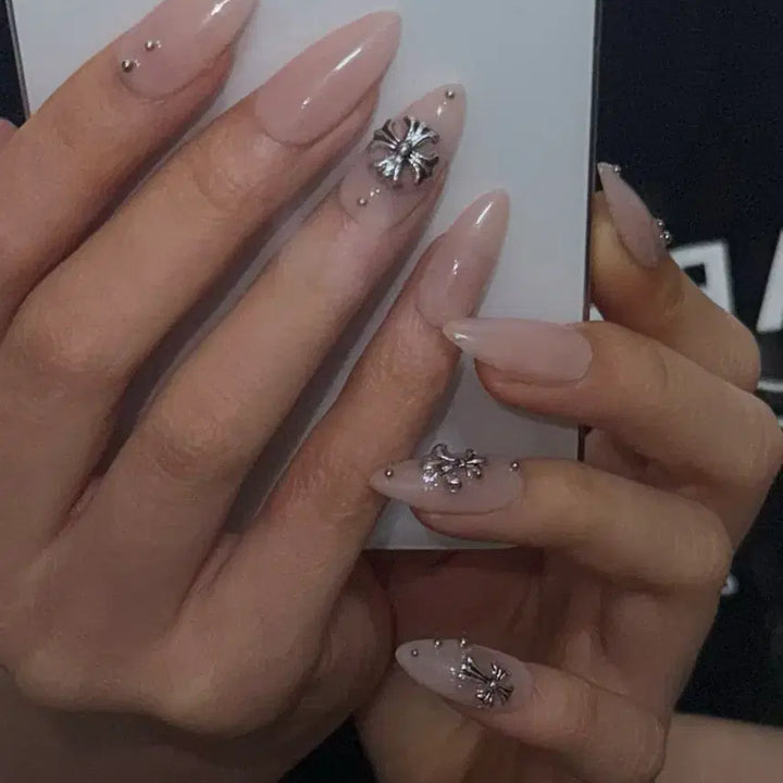 [BUNJANG] Handmade Cross Piercing Nail Tips / 십자가 피어싱 수제네일팁