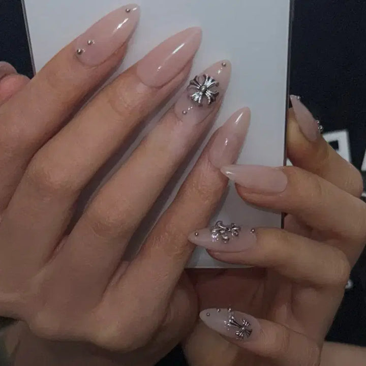 [BUNJANG] Handmade Cross Piercing Nail Tips / 십자가 피어싱 수제네일팁