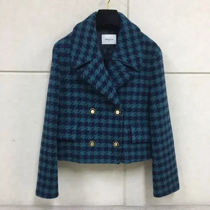 [BUNJANG] Berenice Houndstooth Check Wool Alpaca Double Jacket / 매장판)Berenice 베르니스 하운드투스 체크 양모 알파카 더블 자켓