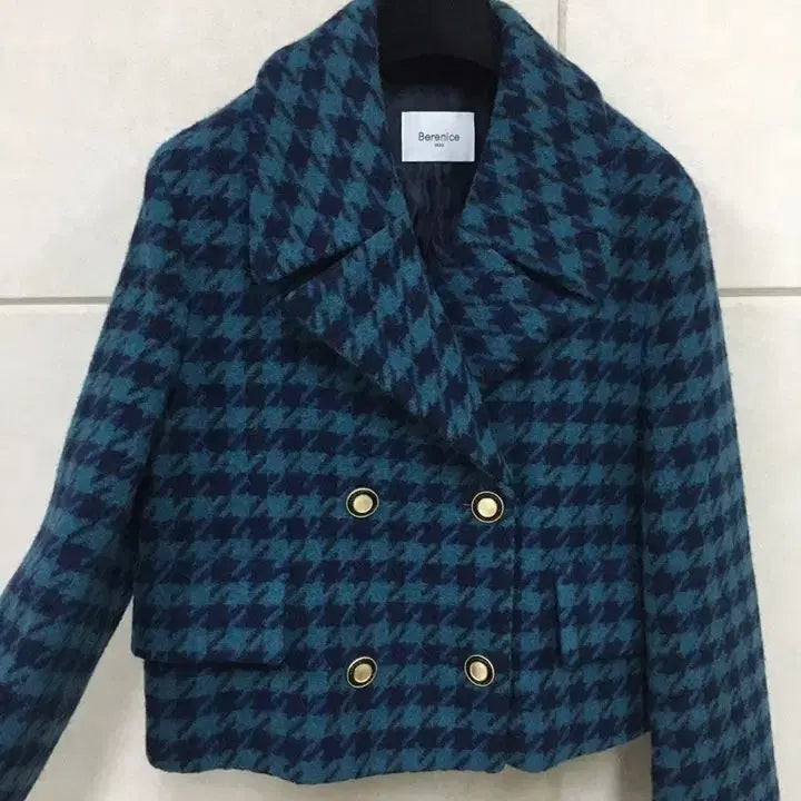 [BUNJANG] Berenice Houndstooth Check Wool Alpaca Double Jacket / 매장판)Berenice 베르니스 하운드투스 체크 양모 알파카 더블 자켓